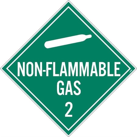 PLACARD, NON FLAMMABLE GAS 2,